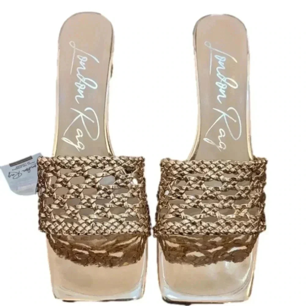 London Rag Braided Straps Slip On Sandals